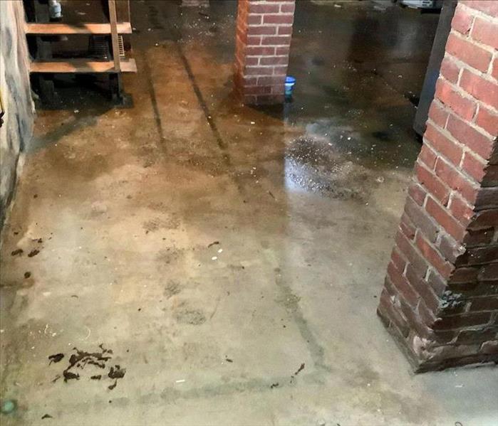 Water damage in basement